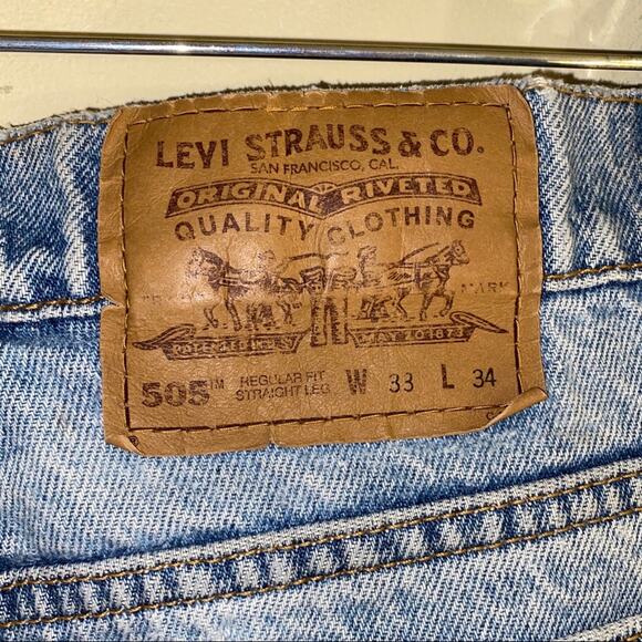 VINTAGE LEVIS destroyed high waisted jeans 33x34 - Picture 3 of 6